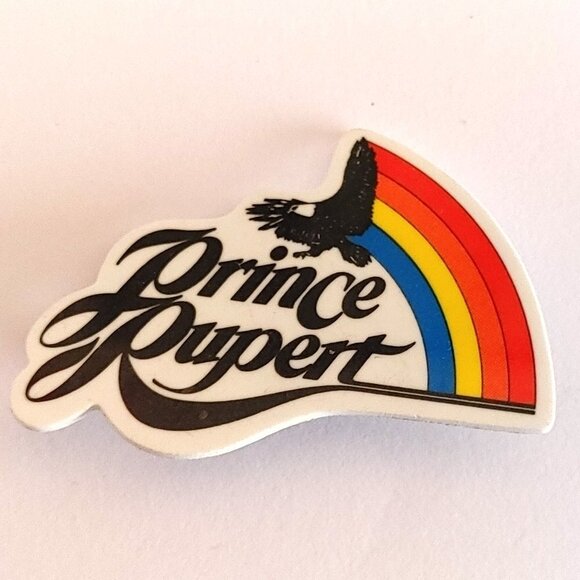 Prince Rupert British Columbia Pin Rainbow Bird Flight - Picture 1 of 3